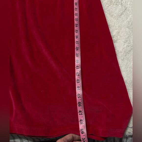 Quacker factory red velour snowflake dress house coat size medium - Picture 8 of 11